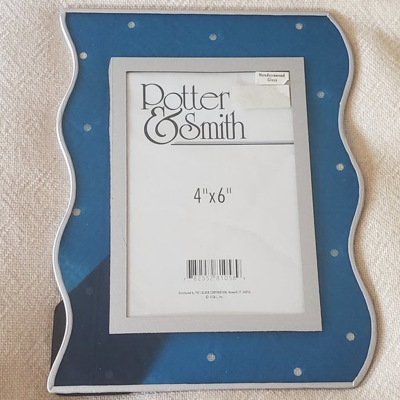 NIB Potter & Smith Handscreened Glass 4"x6" Picture Frame - Picture 1 of 10